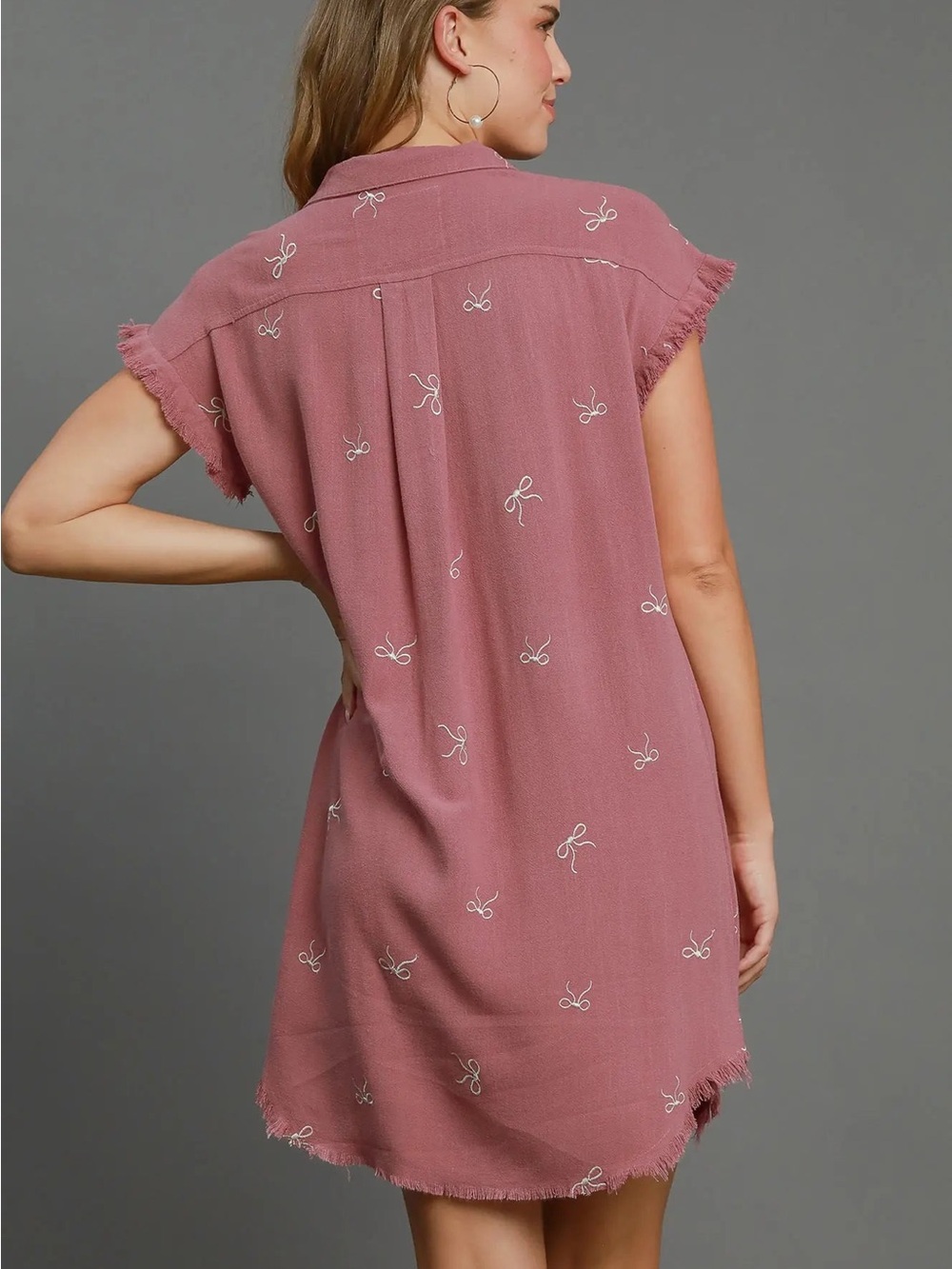 C4216 Women’s Mauve Button-Front Swim Cover-Up Dress - Picture 5 of 5